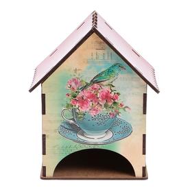 Чайный домик "Домик с розами и птичками" 15х10х10 см МИКС от Сима-ленд