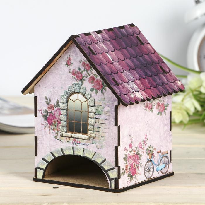 Чайный домик "Домик Прованс лаванда" 15х10х10 см