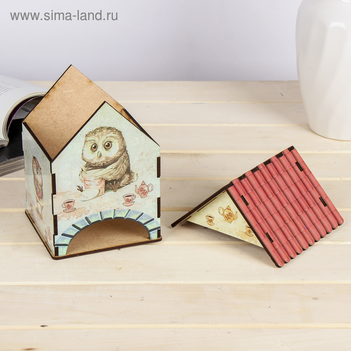 

Чайный домик "Домик с совушками" 15х10х10 см МИКС