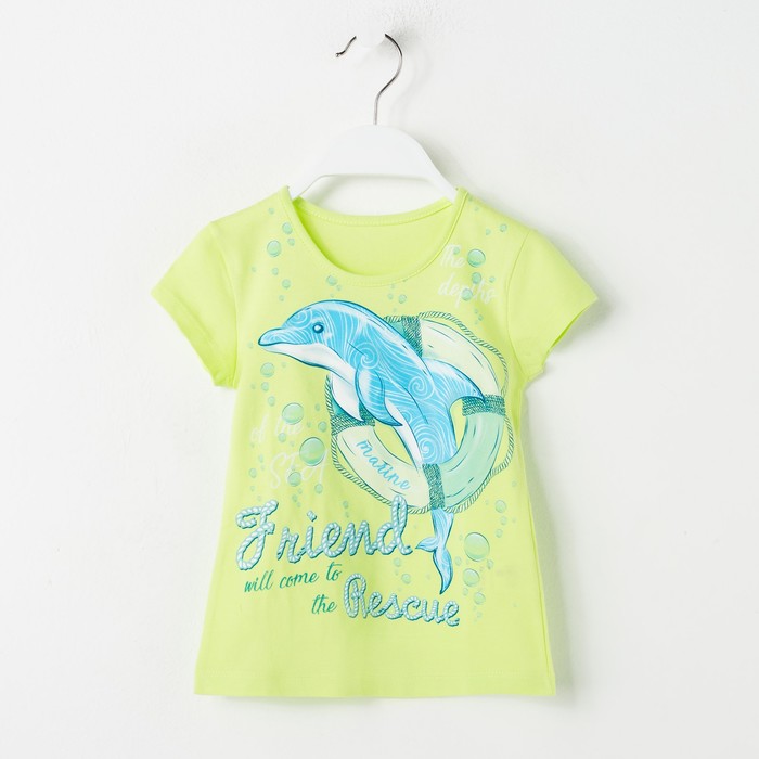 Блузка для девочки, рост 110 см, цвет лайм Л522-3794