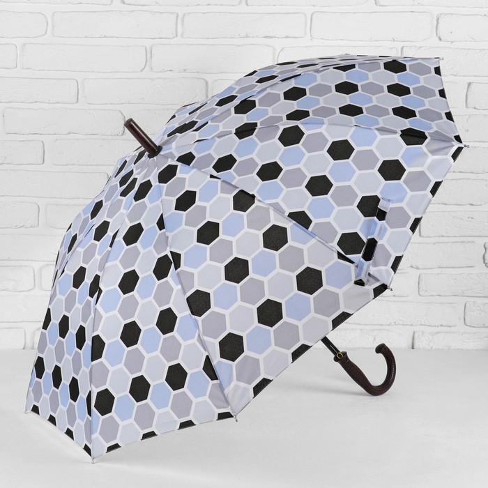 Зонт-трость "Фортепиано", полуавтоматический, R=51см, цвет белый