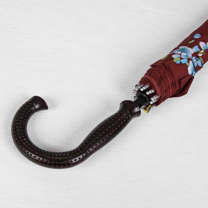 Зонт-трость "Танец сакуры", полуавтоматический, R=51см, цвет коричневый