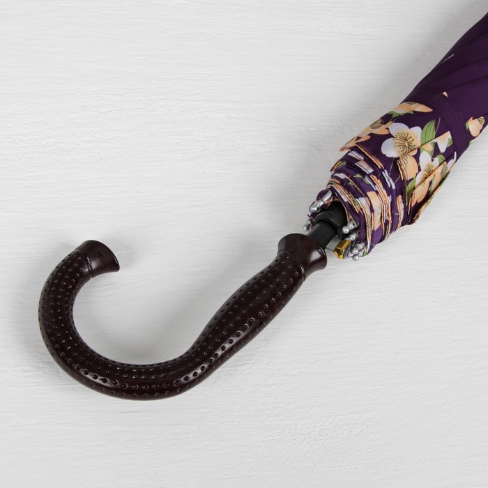 Зонт-трость "Танец сакуры", полуавтоматический, R=51см, цвет фиолетовый