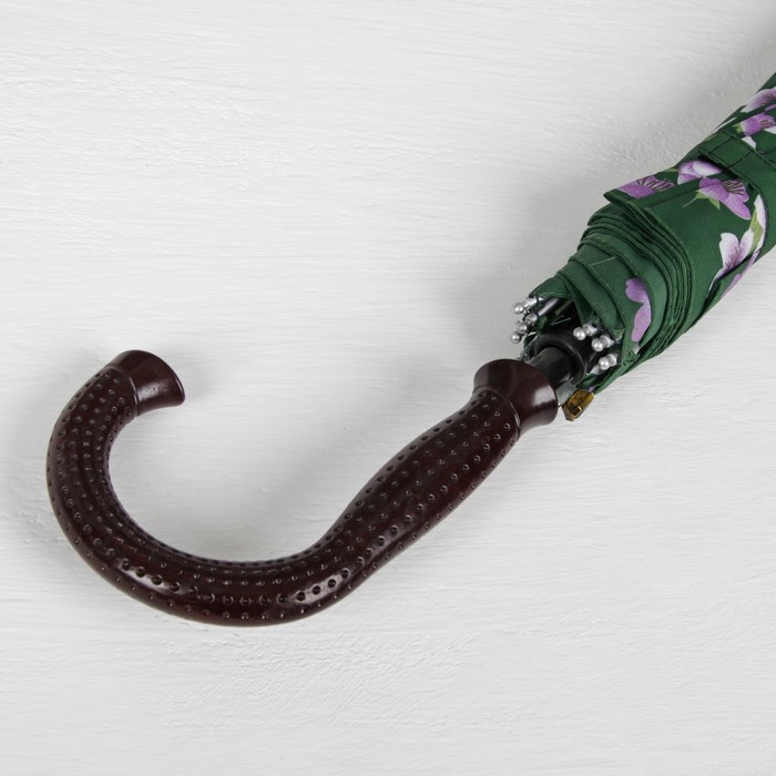 Зонт-трость "Танец сакуры", полуавтоматический, R=51см, цвет зелёный