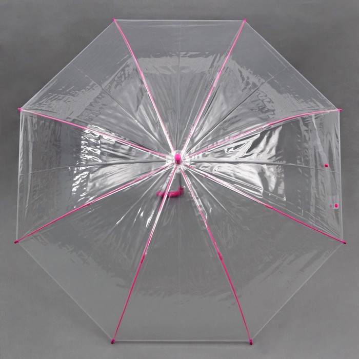 Зонт -трость "Каркас", полуавтоматический, R=50см, цвет розовый