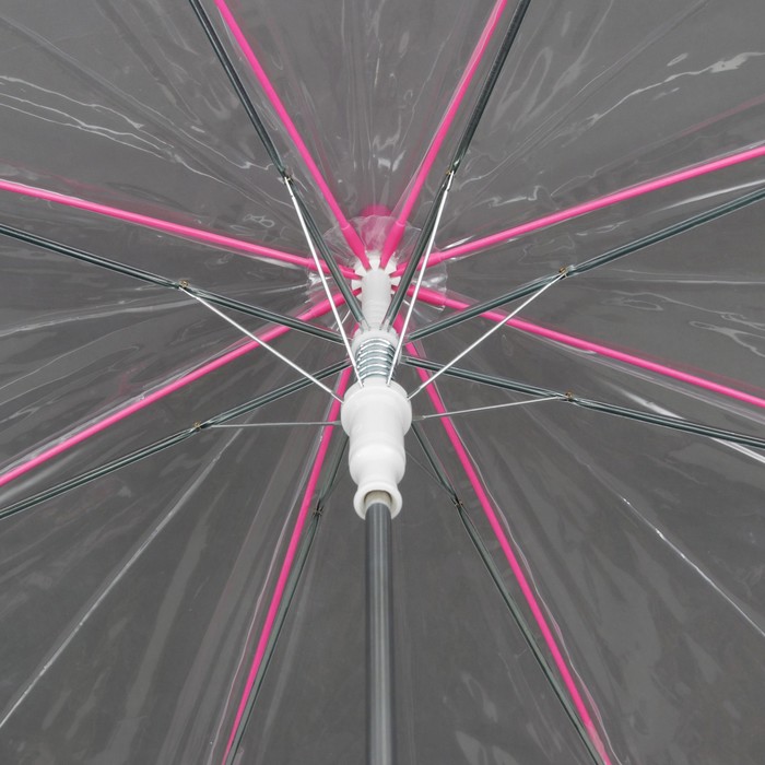 Зонт -трость "Каркас", полуавтоматический, R=50см, цвет розовый