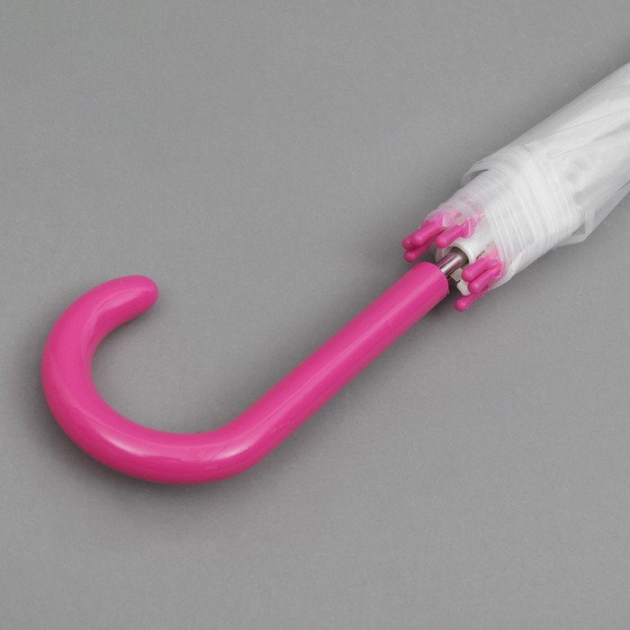 Зонт -трость "Каркас", полуавтоматический, R=50см, цвет розовый