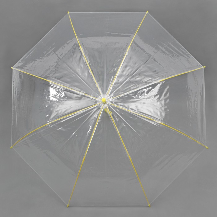 Зонт -трость "Каркас", полуавтоматический, R=50см, цвет жёлтый