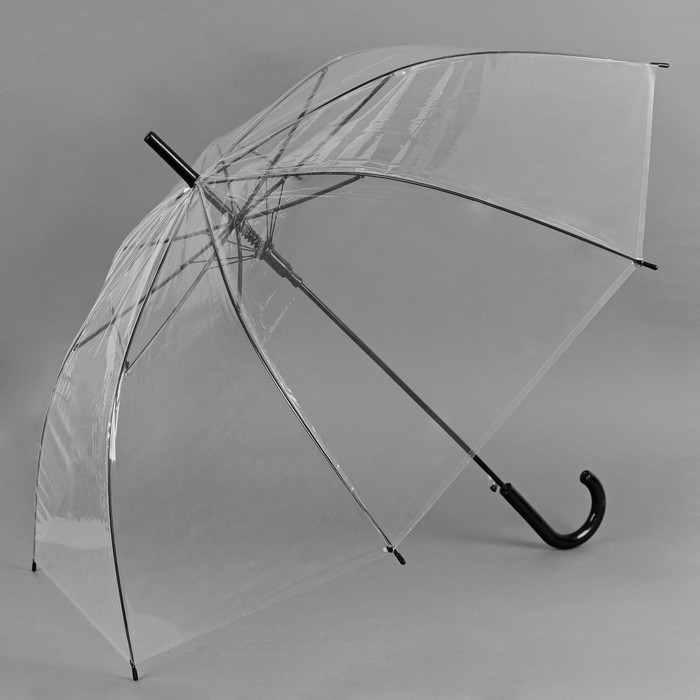 Зонт -трость "Каркас", полуавтоматический, R=50см, цвет чёрный