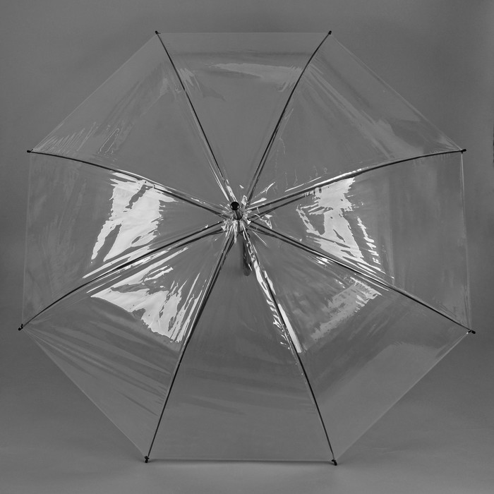 Зонт -трость "Каркас", полуавтоматический, R=50см, цвет чёрный