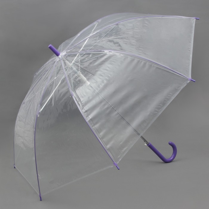 Зонт -трость "Каркас", полуавтоматический, R=50см, цвет фиолетовый