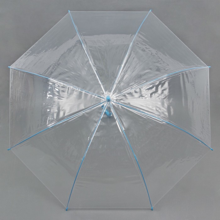 Зонт -трость "Каркас", полуавтоматический, R=50см, цвет голубой