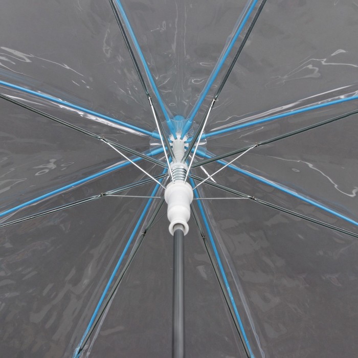 Зонт -трость "Каркас", полуавтоматический, R=50см, цвет голубой