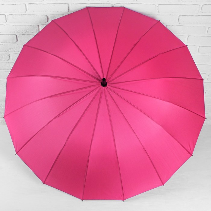 Зонт-трость "Однотонный", полуавтоматический, R=61см, цвет розовый неоновый