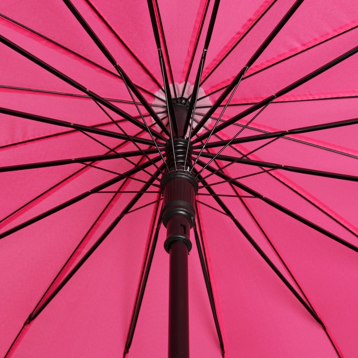Зонт-трость "Однотонный", полуавтоматический, R=61см, цвет розовый неоновый