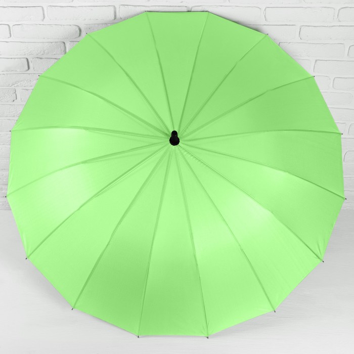 Зонт-трость "Однотонный", полуавтоматический, R=61см, цвет зелёный неоновый