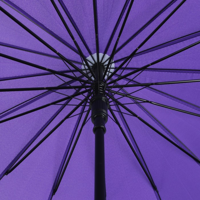 Зонт-трость "Однотонный", полуавтоматический, R=61см, цвет фиолетовый неоновый