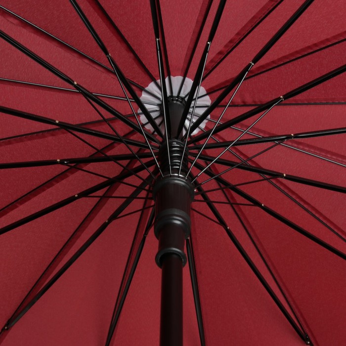 Зонт-трость "Однотонный", полуавтоматический, R=61см, цвет бордовый