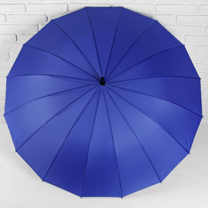 Зонт-трость "Однотонный", полуавтоматический, R=61см, цвет синий