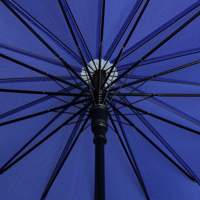 Зонт-трость "Однотонный", полуавтоматический, R=61см, цвет синий