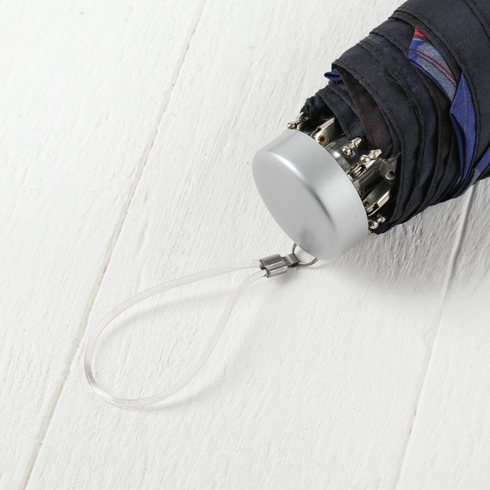 Зонт механический "Мини цветы", R=47см, цвет синий