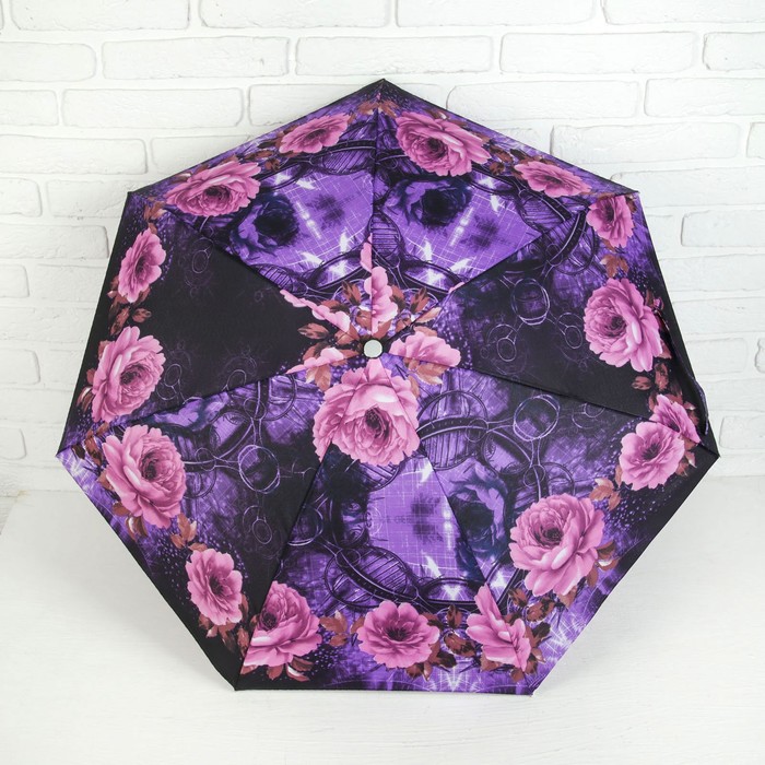 Зонт механический "Мини цветы", R=47см, цвет фиолетовый