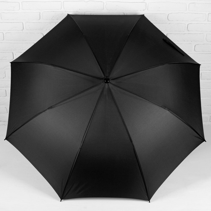 Зонт-трость "Однотонный", полуавтоматический, R=67см, цвет чёрный