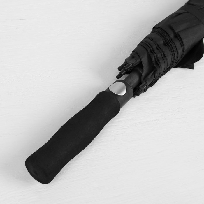 Зонт-трость "Однотонный", полуавтоматический, R=67см, цвет чёрный