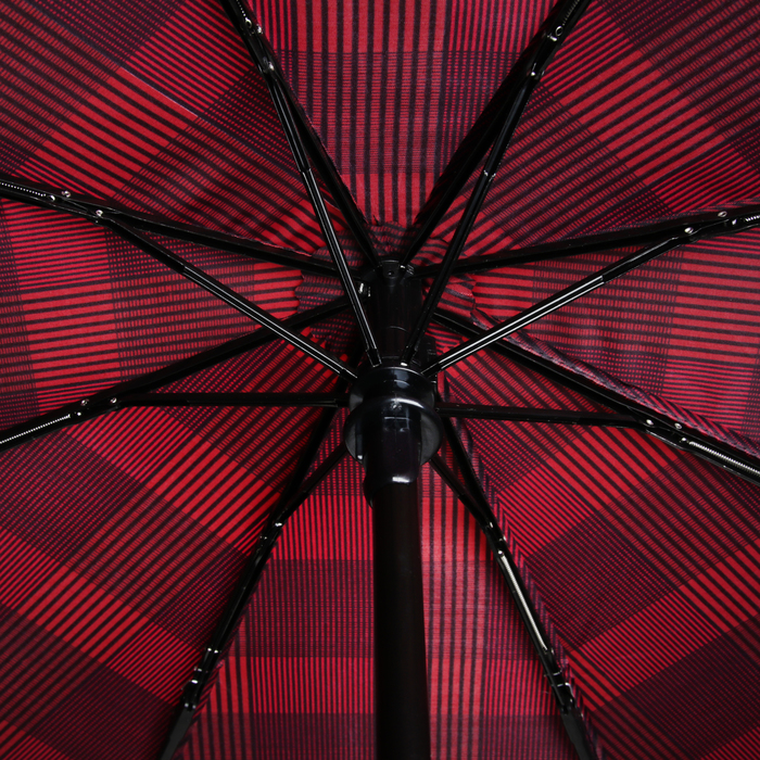 Зонт автоматический "Клетка", R=50см, цвет бордовый