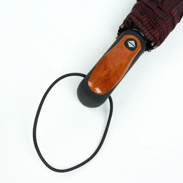 Зонт автоматический "Клетка", R=50см, цвет бордовый