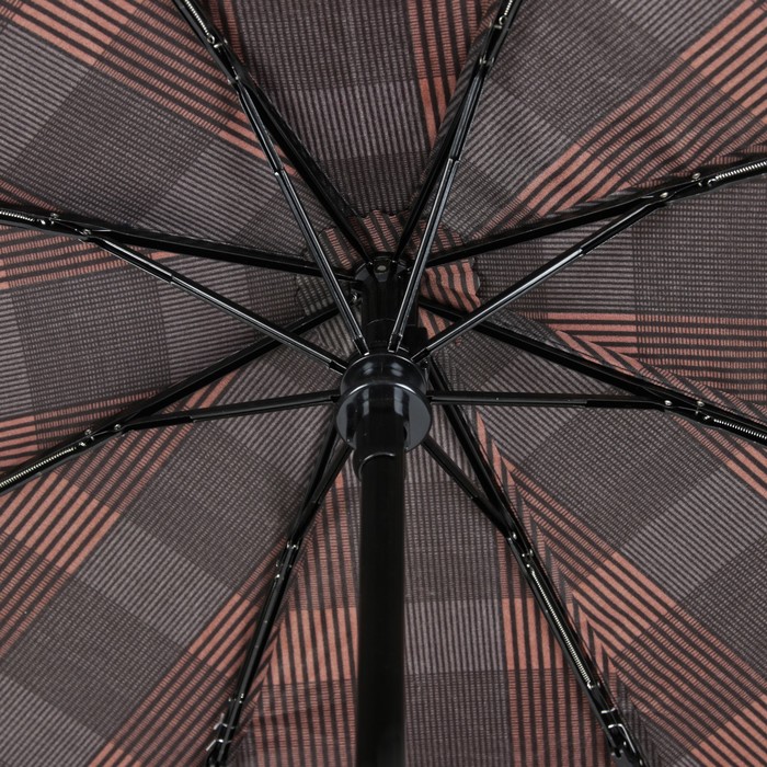 Зонт автоматический "Клетка", R=50см, цвет хаки/бежевый