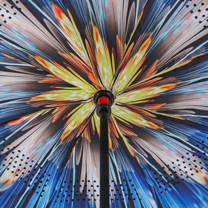 Зонт наоборот "Фейерверк", механический, R=60см, цвет чёрный