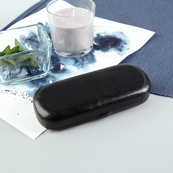 Футляр для очков "Лето", отдел на клапане, цвет чёрный