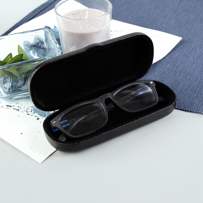 Футляр для очков "Лето", отдел на клапане, цвет чёрный