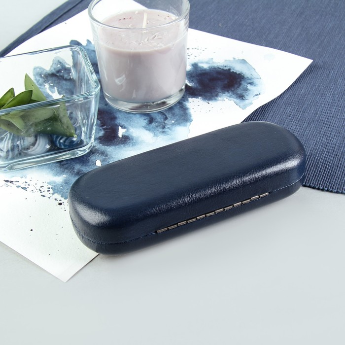 Футляр для очков "Незабудки", отдел на клапане, цвет чёрный