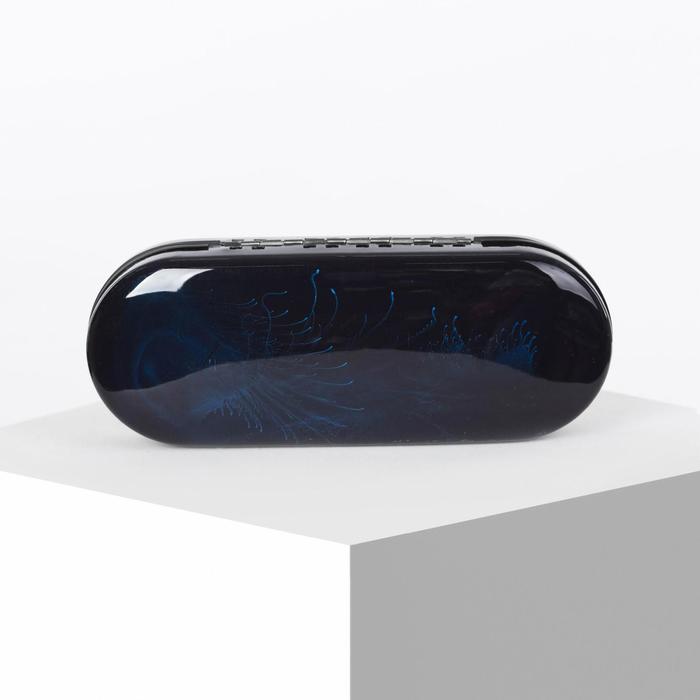 Футляр для очков "Сирень", отдел на клапане, цвет чёрный