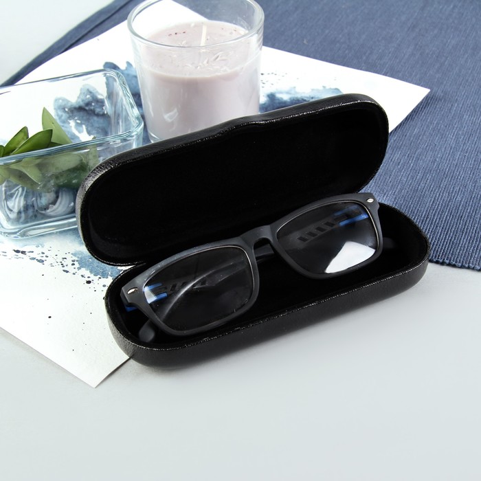 Футляр для очков "Три спаниеля", отдел на клапане, цвет чёрный