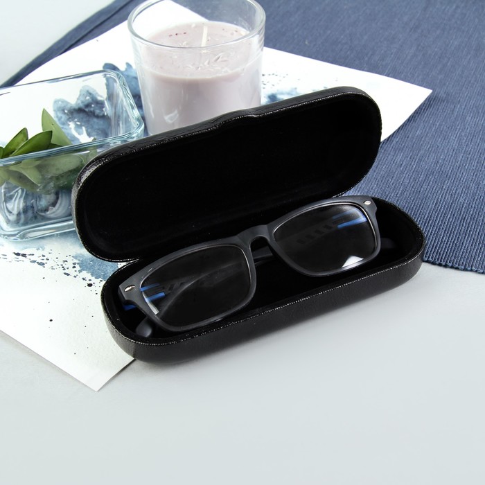 Футляр для очков "Лебеди", отдел на клапане, цвет чёрный