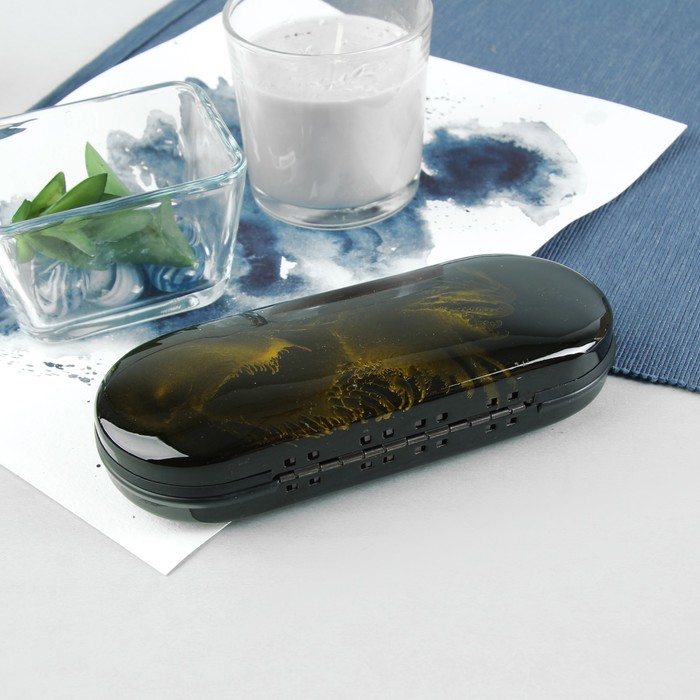 Футляр для очков "Английская охота", отдел на клапане, цвет чёрный