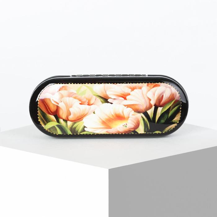 Футляр для очков "Тюльпаны", цвет чёрный
