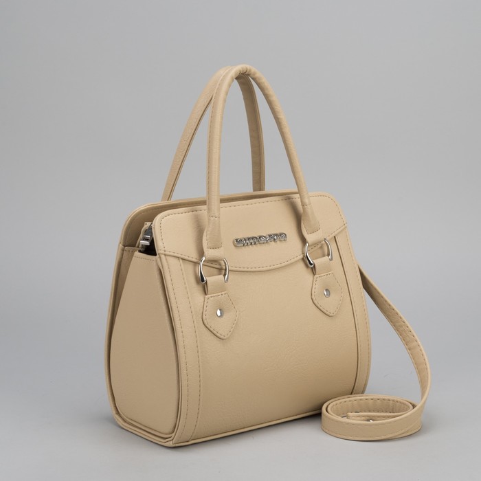 Сумка женская, отдел на молнии, наружный карман, цвет кремовый