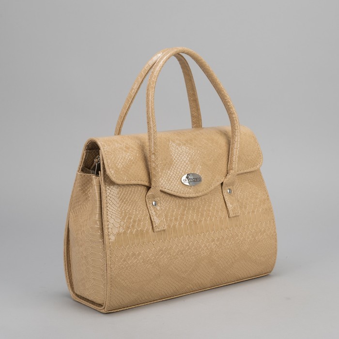 Сумка женская, отдел на молнии, наружный карман, цвет кремовый