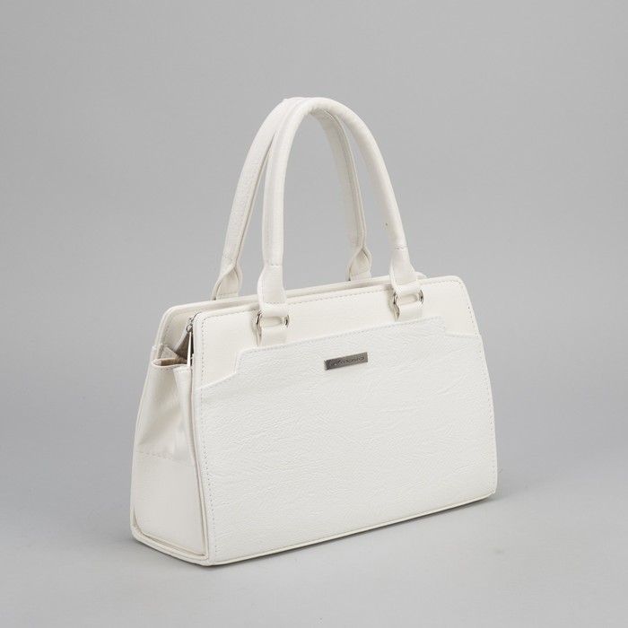 Сумка женская, отдел на молнии, наружный карман, цвет белый