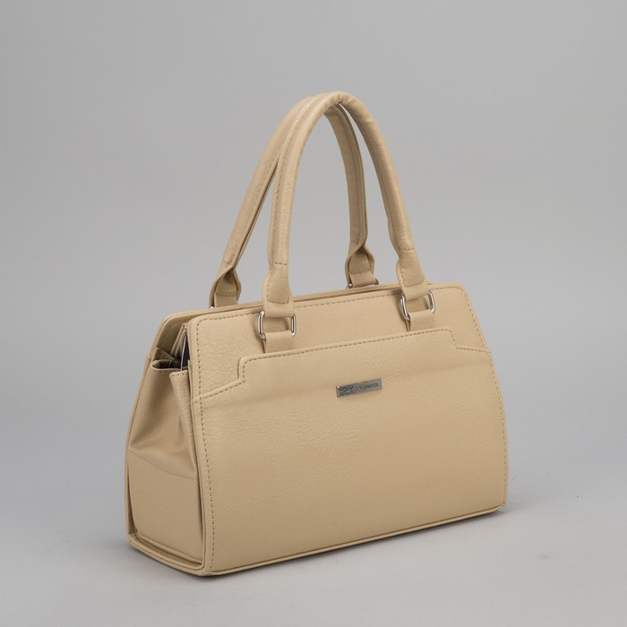 Сумка женская, отдел на молнии, наружный карман, цвет кремовый