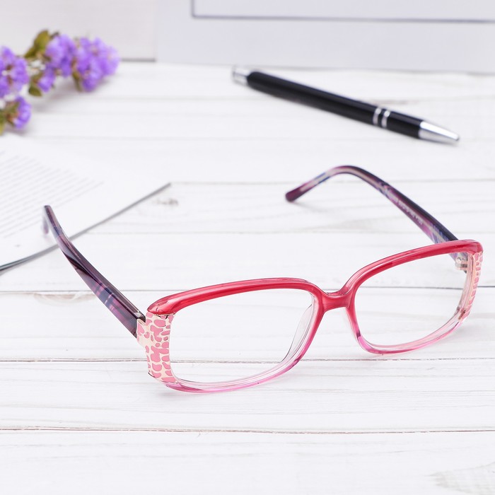 Очки "Прямоугольные" с узором на оправе, оправа пластик, линза пластик, цвет МИКС, +1