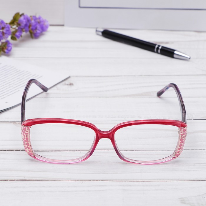 Очки "Прямоугольные" с узором на оправе, оправа пластик, линза пластик, цвет МИКС, +1