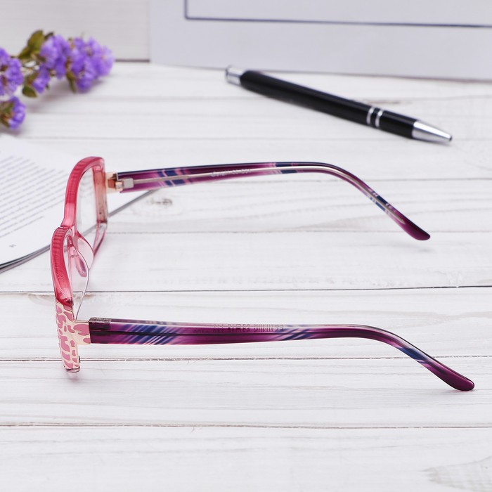 Очки "Прямоугольные" с узором на оправе, оправа пластик, линза пластик, цвет МИКС, +1