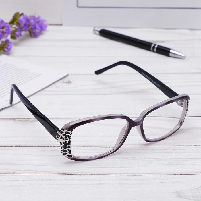Очки "Прямоугольные" с узором на оправе, оправа пластик, линза пластик, цвет МИКС, +1