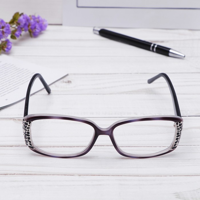 Очки "Прямоугольные" с узором на оправе, оправа пластик, линза пластик, цвет МИКС, +1