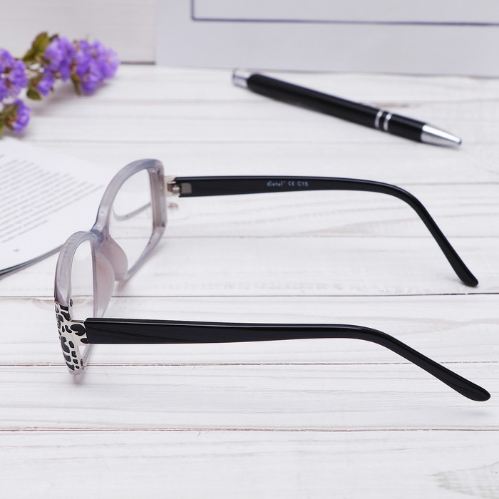 Очки "Прямоугольные" с узором на оправе, оправа пластик, линза пластик, цвет МИКС, +1